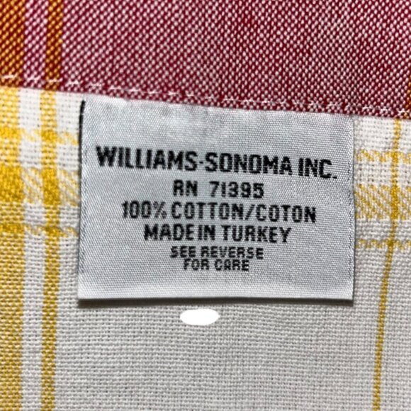 willams sonoma red yellow set of 4 napkins 100% Turkish cotton napkins NEW NIP - Picture 2 of 4